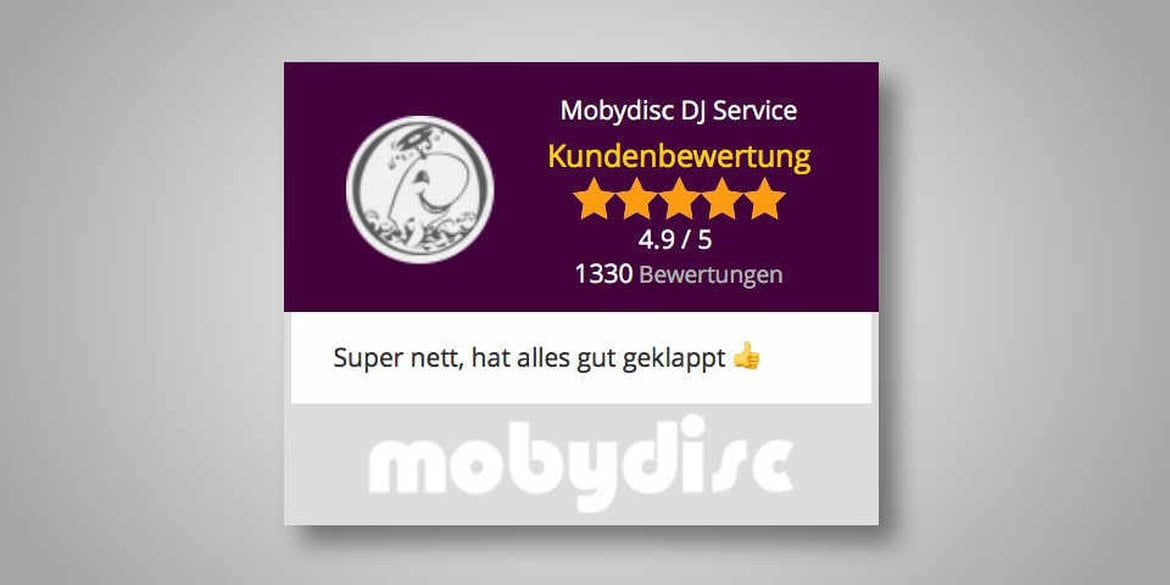 Ratings for Munich dj hire company mobydisc